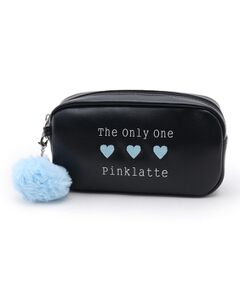 PINK-latte / ピンク ラテ ポーチ | ポンポンチャームハートポーチ