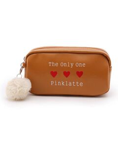 PINK-latte / ピンク ラテ ポーチ | ポンポンチャームハートポーチ