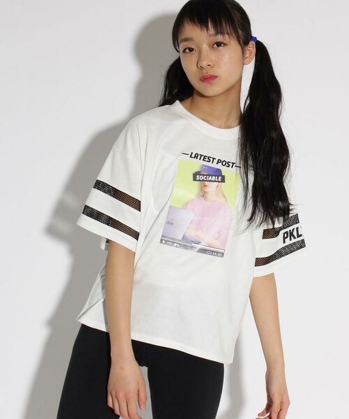 セール 転写袖すけライン ｔシャツ その他トップス Pink Latte ピンク ラテ ファッション通販 タカシマヤファッションスクエア