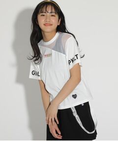 PINK-latte / ピンク ラテ その他トップス | ワンショルスダーケルトンＴシャツ＆カラータンクトップ