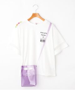 袖チュールTシャツ＆クリアバッグセット