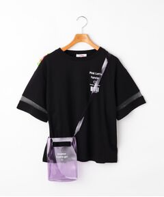 袖チュールTシャツ＆クリアバッグセット