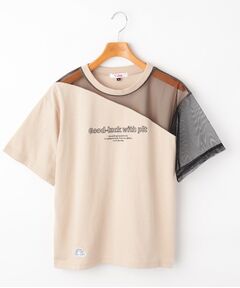 ★ニコラ掲載★ワンショル風透け切替えＴシャツ