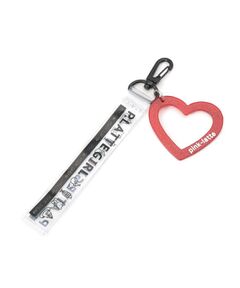 PINK-latte / ピンク ラテ キーホルダー・ストラップ | ラメハート付きテープチャーム