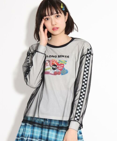 セール ニコラ掲載 チュールラッピングロングtシャツ カットソー Pink Latte ピンク ラテ ファッション通販 タカシマヤ ファッションスクエア