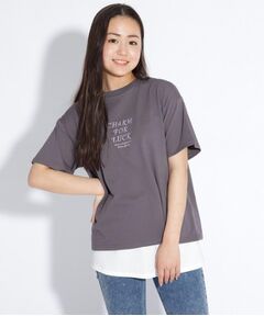 【WEB限定】ロゴ刺しゅうTシャツ＋付け裾セット