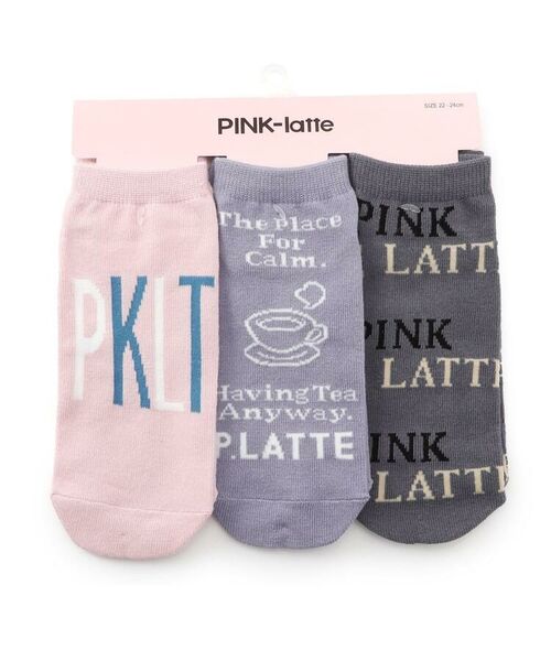 PINK-latte / ピンク ラテ ソックス | ロゴデザインソックス3足SET | 詳細1