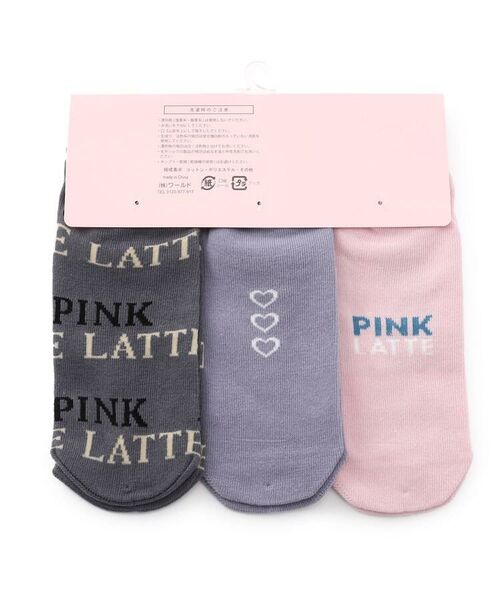 PINK-latte / ピンク ラテ ソックス | ロゴデザインソックス3足SET | 詳細2