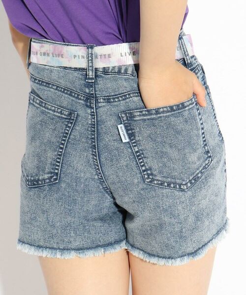 ベルト付ダメージデニムショートパンツ デニムパンツ Pink Latte ピンク ラテ ファッション通販 タカシマヤファッションスクエア