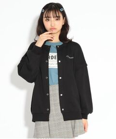 【WEB限定】重ね着風カットカーディガン