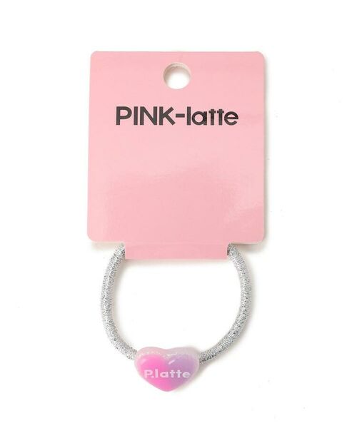 PINK-latte / ピンク ラテ ヘアアクセサリー | ラメ配色ハートポニー | 詳細1