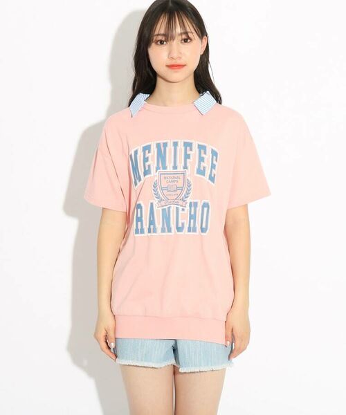 PINK-latte / ピンク ラテ Tシャツ | 【ENVYM/アンビーコラボ】取り外し可能衿付半袖トップス | 詳細1