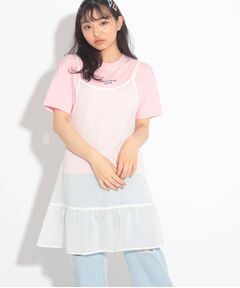 【17kg/イチナナキログラム】コラボ プリーツキャミワンピース+Tシャツ セット