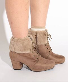 PINK-latte / ピンク ラテ シューズ | ガーリーフェイクファーブーツ