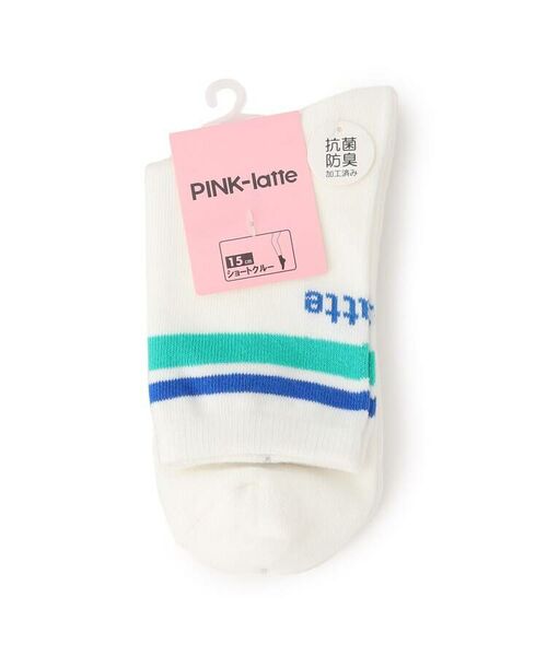 PINK-latte / ピンク ラテ ソックス | 【抗菌防臭】15cm丈ラインロゴソックス | 詳細1