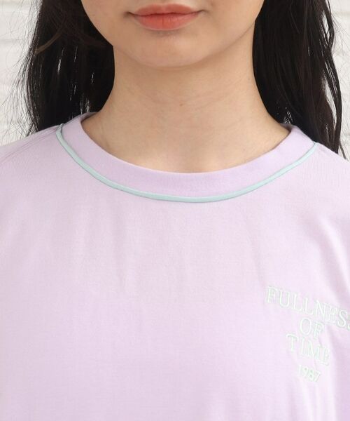 PINK-latte / ピンク ラテ カットソー | 七分袖配色パイピングTシャツ | 詳細4