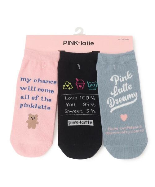 PINK-latte / ピンク ラテ ソックス | くるぶし丈ソックス3点セット | 詳細1