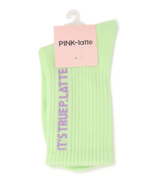 PINK-latte / ピンク ラテ ソックス | 縦ロゴリブショートソックス | 詳細1