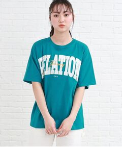 さらっと着やすい♪サテンアップリケビッグTシャツ