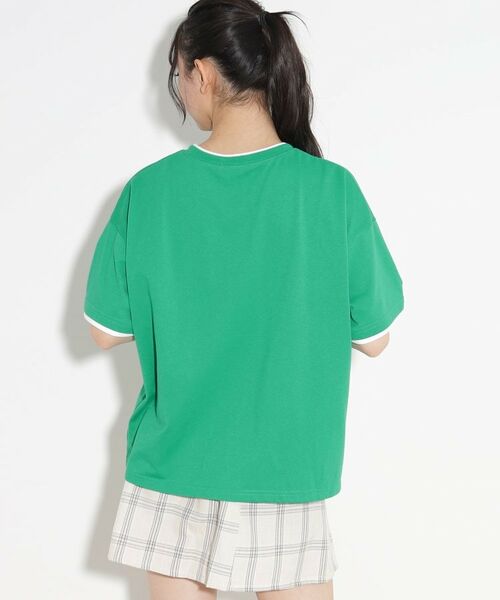 PINK-latte / ピンク ラテ Tシャツ | 【130cmサイズあり】レイヤード風配色カレッジTシャツ | 詳細3