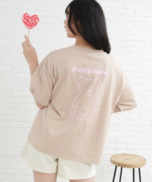 PINK-latte / ピンク ラテ Tシャツ | 【130cmサイズあり】バッククマちゃんTシャツ | 詳細15