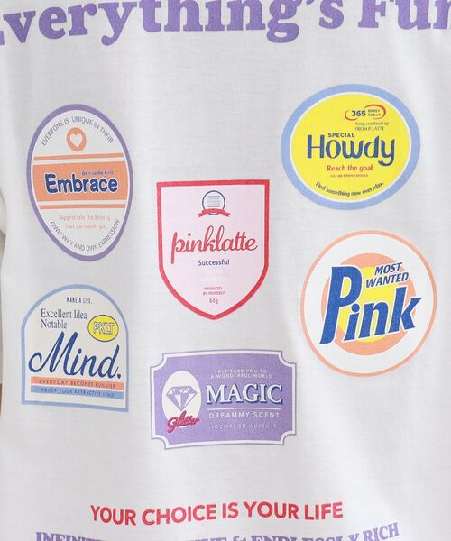 PINK-latte / ピンク ラテ Tシャツ | ワッペンデザインバックプリントTシャツ | 詳細14