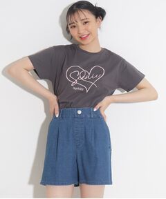 【吸水速乾機能付き】ハート刺繍Tシャツ