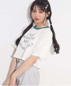 PINK-latte / ピンク ラテ Tシャツ | 【接触冷感機能付き】リンガー配色Tシャツ