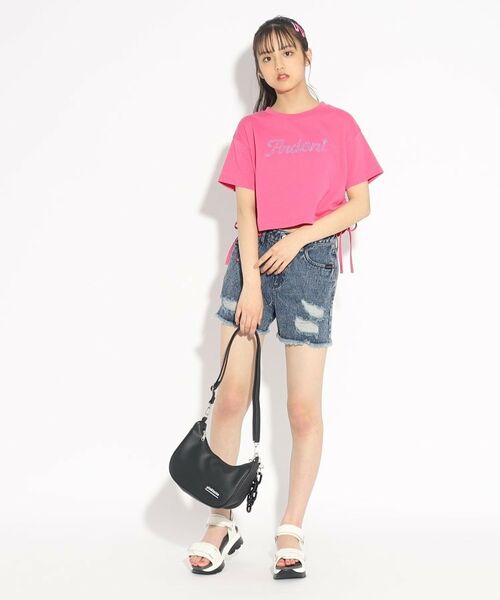 セール】 裾シャーリングTシャツ （カットソー）｜PINK-latte / ピンク