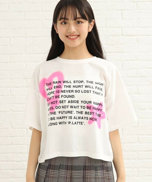 PINK-latte / ピンク ラテ Tシャツ | スプレープリントTシャツ | 詳細1