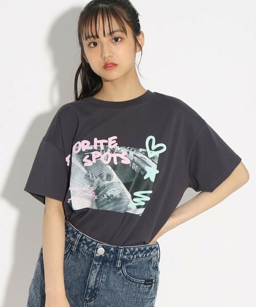 PINK-latte / ピンク ラテ Tシャツ | 【2点SET】シアーキャミ+ロゴTシャツSET | 詳細13