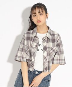 PINK-latte / ピンク ラテ シャツ・ブラウス | 【2点SETアイテム】短丈シャツ+TシャツSET