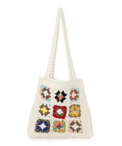 PINK-latte / ピンク ラテ トートバッグ | フラワークロシェトートバッグ