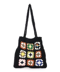 PINK-latte / ピンク ラテ トートバッグ | フラワークロシェトートバッグ