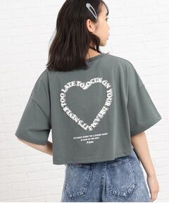 【2点SET】ハートサガラロゴ短丈Tシャツ＋キャミSET