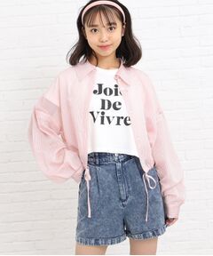 【2点SET】シアーストライプシャツ＋TシャツSET