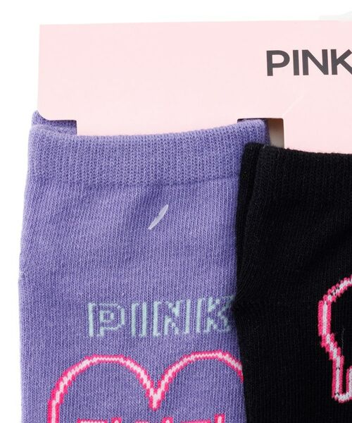 PINK-latte / ピンク ラテ ソックス | くるぶし丈ロゴ刺繍ソックス3足セット | 詳細2