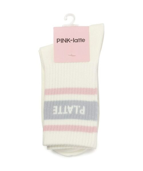 PINK-latte / ピンク ラテ ソックス | 配色3本ロゴショート丈ソックス | 詳細1