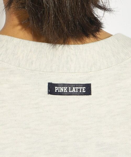 PINK-latte / ピンク ラテ カーディガン・ボレロ | 裏毛ツイルアップリケロゴカーデ | 詳細7