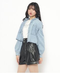 【2点SET】短丈シャツ＋インナーTシャツSET