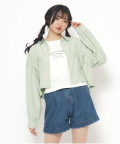 【2点SET】短丈シャツ＋インナーTシャツSET