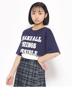 短丈レイヤードTシャツ