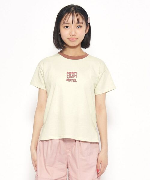 PINK-latte / ピンク ラテ Tシャツ | リンガー配色コンパクトTシャツ | 詳細13