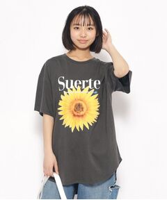 フラワープリントチュニックTシャツ