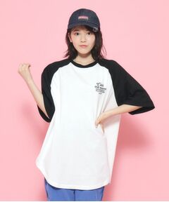 【大人気商品!追加】配色ラグランチュニックTシャツ