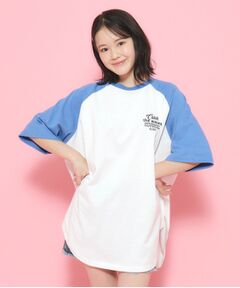 【大人気商品!追加】配色ラグランチュニックTシャツ