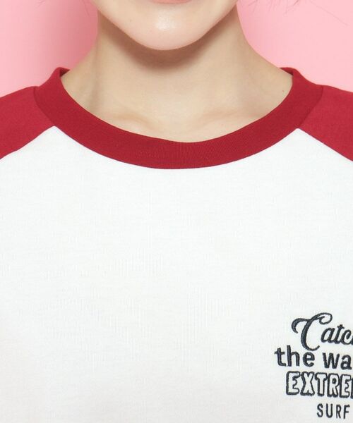 PINK-latte / ピンク ラテ Tシャツ | 配色ラグランチュニックTシャツ[五分袖] | 詳細16