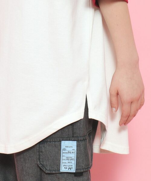 PINK-latte / ピンク ラテ Tシャツ | 配色ラグランチュニックTシャツ[五分袖] | 詳細18