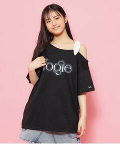 リボンショルダーチュニックTシャツ