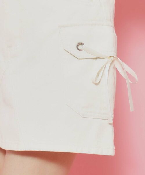 PINK-latte / ピンク ラテ ミニ・ひざ丈スカート | 【130cmあり】リボンディテールカーゴスカート | 詳細19